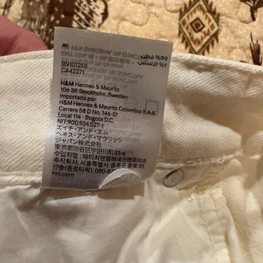 H&M HIGH RISE SLIM STRAIGHT ANKLE JEANS OFF WHITE size 10 NWOT - Picture 11 of 14